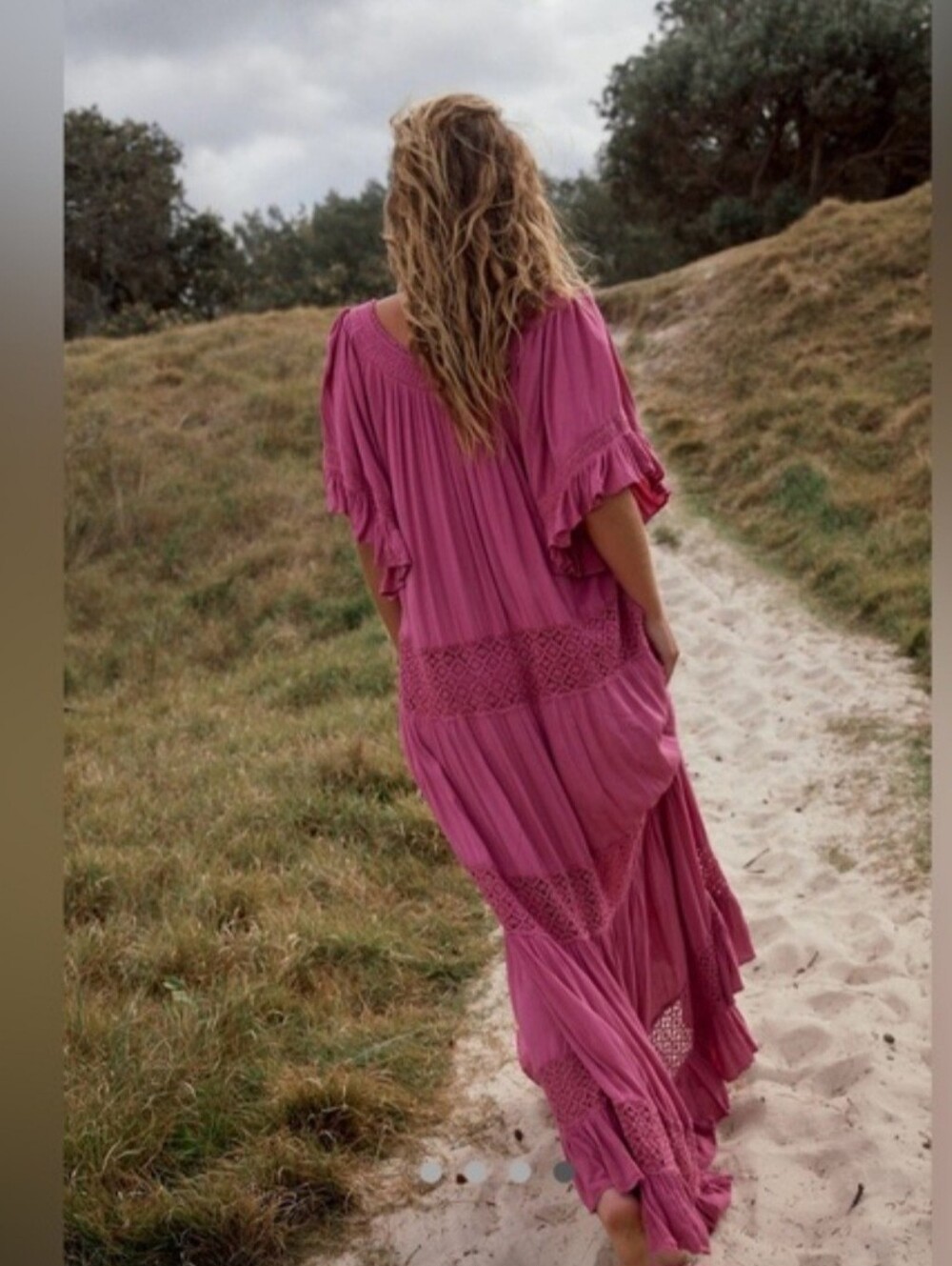 NWT FREE PEOPLE Dream On Maxi Dress in Soothing Petals Size L MSRP $108 - Picture 5 of 6